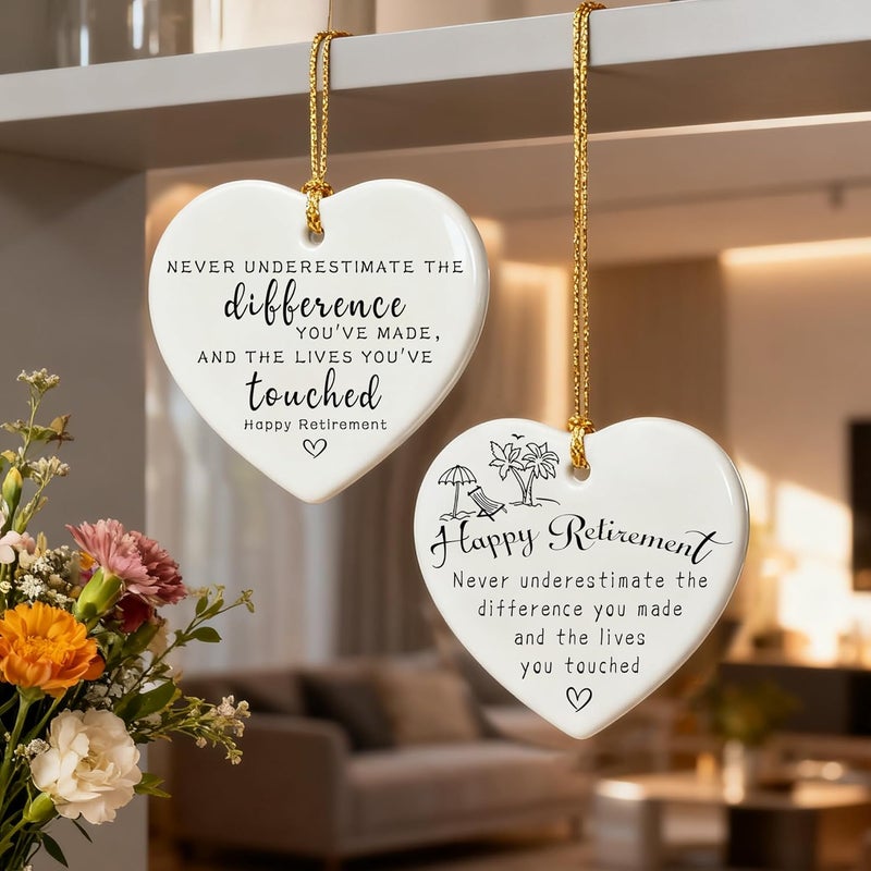 Jocidea Never Underestimate The Difference You’ve Made, and The Lives You’ve Touched - Appreciation Gifts, Retirement Gifts for Women, Men, Coworker, Boss, Employee, Teacher, Nurse | Heart Christmas Ornament - Image 4
